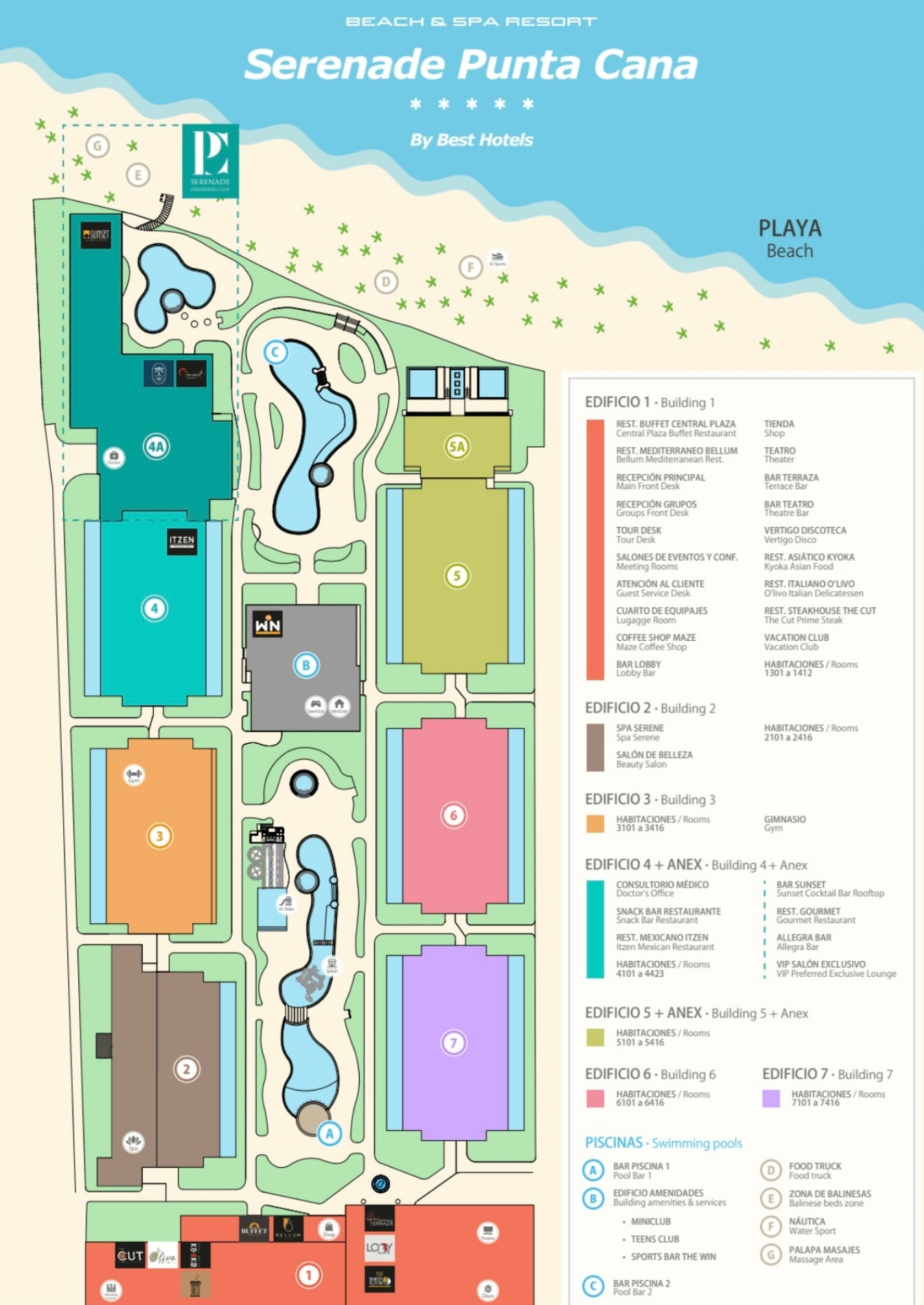 Serenade Punta Cana Resort Map
